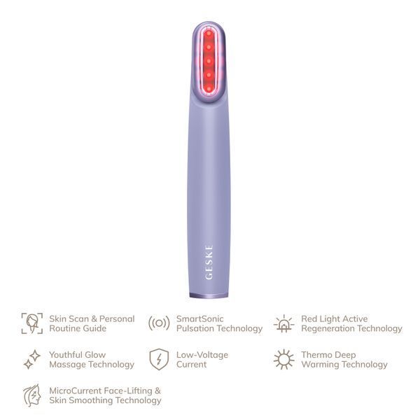 Устройство для укрепления и тонизации кожи лица с поворотной головкой GESKE Skin Firming Wand 7в1 purple HB0444 фото