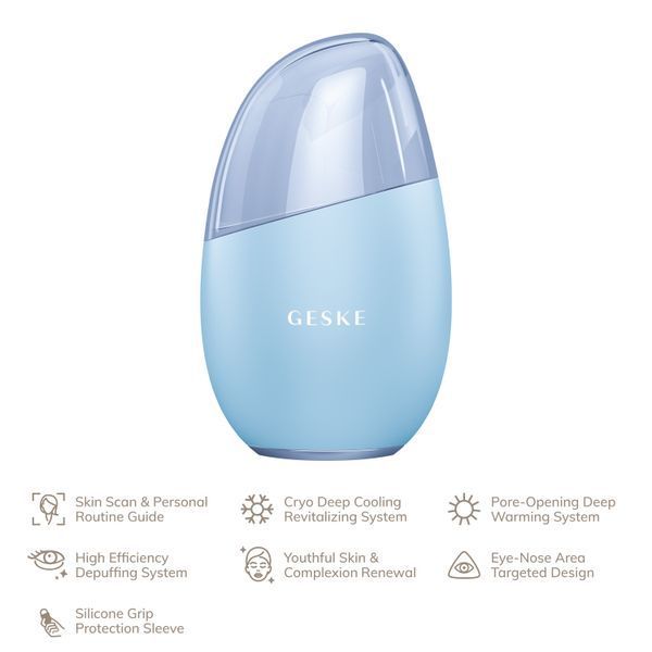 Массажер для лица GESKE Cool&Warm Eye and Face Massager 7в1 aquamarine HB0285 фото