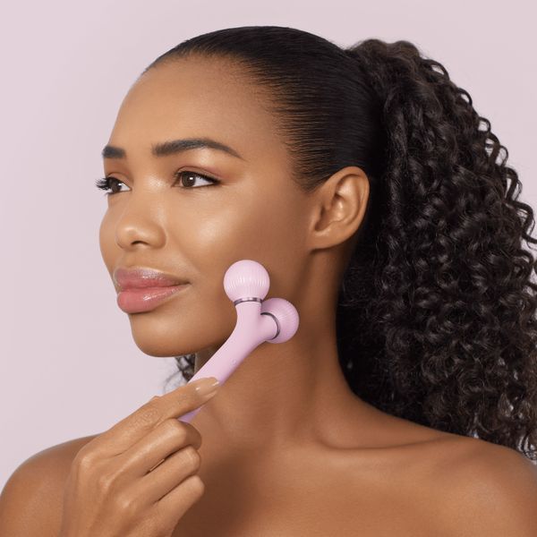 Электронный ультразвуковой ролик для лица GESKE Sonic Facial Roller 4в1 pink HB0181 фото
