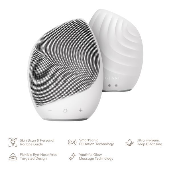 Электронная ультразвуковая щетка для лица GESKE Sonic Facial Brush 5в1 white HB0073 фото