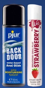 Набор лубрикантов pjur backdoor Comfort water glide 30 мл + Wet Oral Play Strawberry (30 мл) LB412 фото