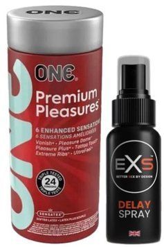 Набір з 24 шт ONE Premium Pleasures + Пролонгатор EXS DELAY SPRAY 50 МЛ SOS9377 фото