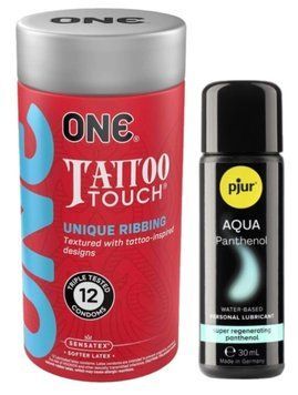 Набор ONE Tattoo Touch Pack 12 шт + Лубрикант Pjur Aqua Panthenol 30 мл SOS13040 фото