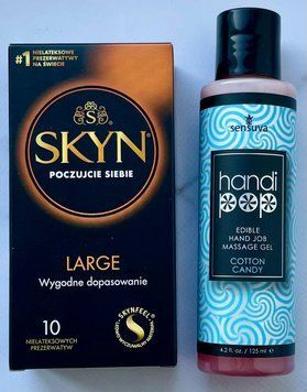 Комплект SKYN Large 10 шт - Лубрикант Sensuva Handipop Cotton Candy (125 мл)  SOS3381 фото