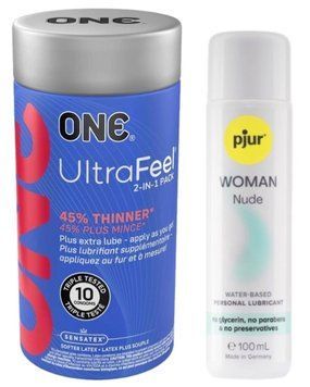 Набор ONE UltraFeel 10 шт + Pjur Woman Nude 100 мл SOS13090 фото