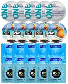 Набор 20 шт ONE Mint Chocolate + ONE Island Punch + Pasante Cooling + EXS Air Thin SOS7286 фото