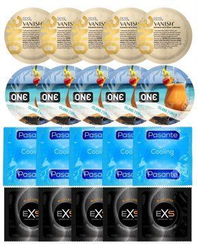 Набір 20 шт ONE 𝐕𝐀𝐍𝐈𝐒𝐇 𝐇𝐲𝐩𝐞𝐫𝐭𝐡𝐢𝐧 + ONE Island Punch + Pasante Cooling + EXS Black Latex SOS7236 фото