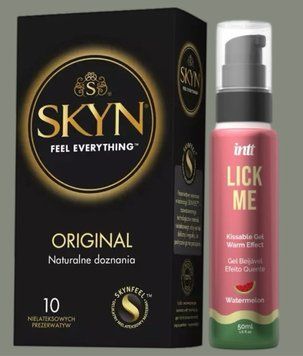 Комплект SKYN Original 10 шт +  Гель INTT Lick Me Kissable Gel Watermelon 50 мл SOS5828 фото