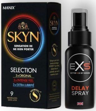 Набор из SKYN Selection (9 шт) + Пролонгатор EXS Delay Spray (50мл) SOS8879 фото