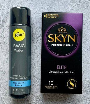 Набор Skyn ​​Elite 10 шт. - Лубрикант pjur Basic waterbased 100 мл. SOS2618 фото