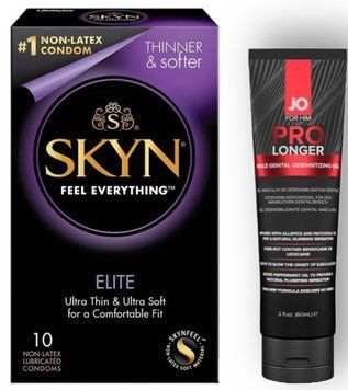 Набір з SKYN Elite 10 шт  + Пролонгатор System JO Prolonger Gel (60 мл) SOS8916 фото