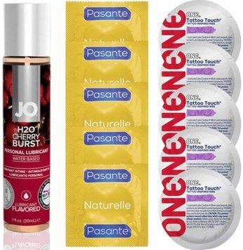 набор 10 шт Pasante + ONE + System JO H2O Cherry Burst (30 мл) SOS4706 фото