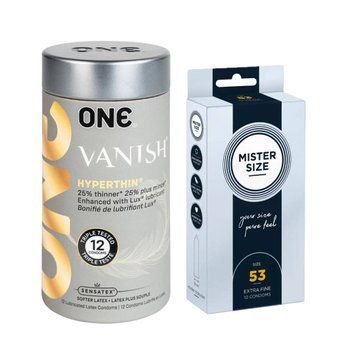 ONE Vanish Pack &ndash; 12 шт та Mister Size - Pure Feel - 53 (10 шт) SOS984 фото