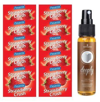 Набор Pasante Strawberry Crush 10 шт + Sensuva Deeply Love You &ndash; Chocolate Coconut, 29 мл SOS13981 фото