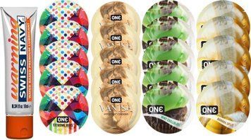 Набор из Swiss Navy Warming 10мл + ONERibs + ONE Vanish + ONE Mint Chocolate + ONEBanana SOS8571 фото