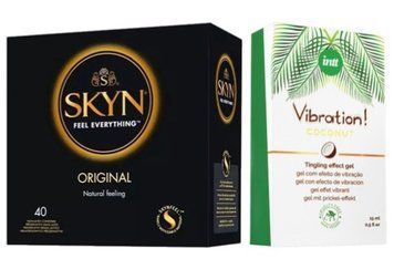 SKYN ORIGINAL 40 шт + Intt Vibration Coconut Vegan (15 мл) SOS7086 фото