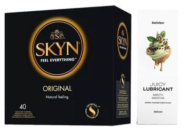 Набір Лубрикант Satisfyer Minty Mocha 300 мл + SKYN Original 40 шт. SOS12805 фото