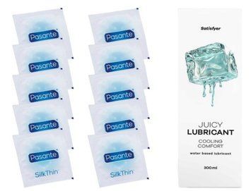 Комплект: Pasante Silk 10 шт. + Лубрикант Satisfyer Juicy Lubricant Cooling Comfort 300 мл SOS11536 фото