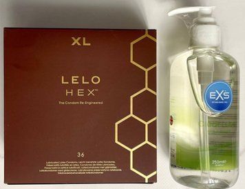 Набор LELO HEX Respect XL 36 Pack &ndash; Лубрикант EXS Aloe 250 мл (прозрачный) SOS1621 фото
