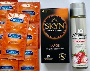 Комплект 20 шт Skyn Large - Pasante Warming + System JO Aromatix Strawberry 120 мл SOS1671 фото