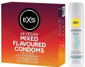 Набор EXS Mixed Flavoured (48 шт) + pjur Woman Nude 100 мл SOS13439 фото