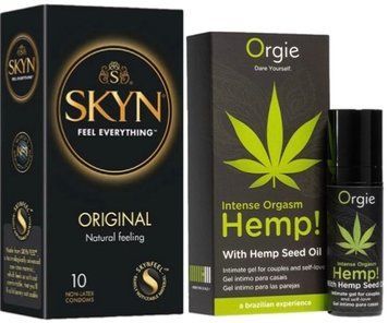 Набір з SKYN Original (10 шт) + рідкий стимулятор Intense Orgasm Hemp! (15 мл) від ORGIE SOS9887 фото