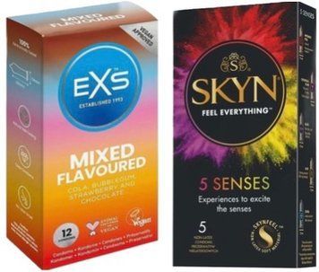 Набор з SKYN 5 Senses + EXS Mixed Flavoured 12 шт SOS7815 фото
