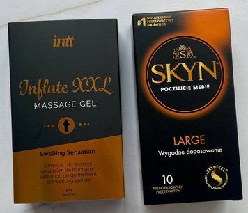 Набор SKYN Large 10 шт + Гель для стимуляции полового органа Intt Inflate XXL (15 мл) SOS1421 фото