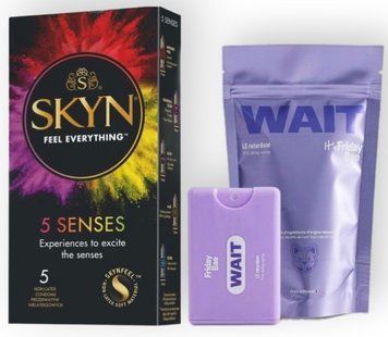 Набор из SKYN 5 Senses + Спрей-пролонгатор WAIT, 10 мл Friday Bae (Франция) SOS8833 фото