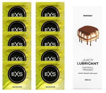 Комплект: из EXS Banana 10 шт + Лубрикант Satisfyer Juicy Tiramisu Tasteful water based 300 мл SOS11345 фото
