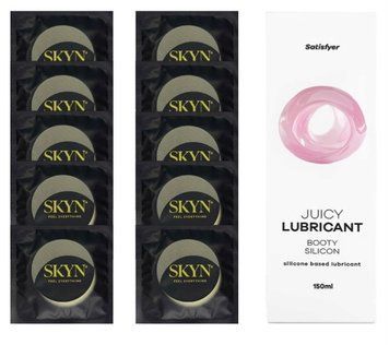 Комплект SKYN Pina Colada 10 шт. + Лубрикант Satisfyer Juicy Lubricant Booty Silicon 150 мл SOS12537 фото