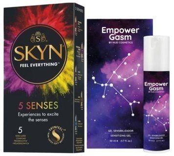 Набор из SKYN 5 Senses + Гель для усиления оргазма с маслом семян каннабиса EMPOWERGASM, 50 мл Nuei SOS9627 фото