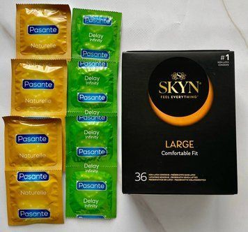Комплект Skyn Large  36 шт + Pasante Naturelle 6 шт + Pasante Delay Infinity 6 шт SOS3003 фото