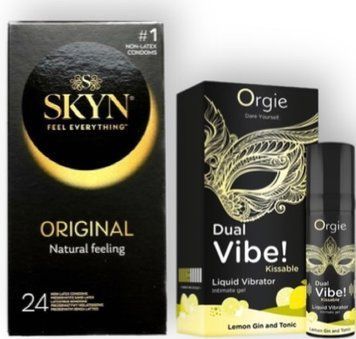 SKYN ORIGINAL 24 шт + Orgie Dual Vibe! Lemon Gin And Tonic 15 мл SOS6902 фото