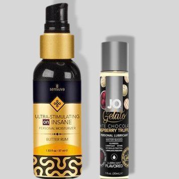 Sensuva Ultra Stimulating On Insane Butter Rum (57 мл) + JO GELATO White Chocolate Raspberry (30 мл) LB312 фото