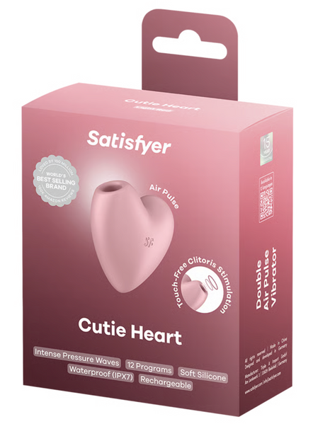 Вакуумно-хвильовий стимулятор із вібрацією Satisfyer Cutie Heart (рожевий) SO6286 фото