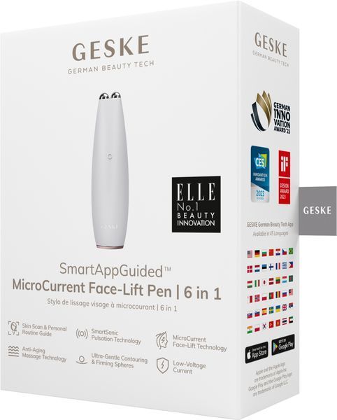 Микротоковая ручка для подтяжки лица GESKE MicroCurrent Face-Lift Pen 6в1 starlight HB0121 фото