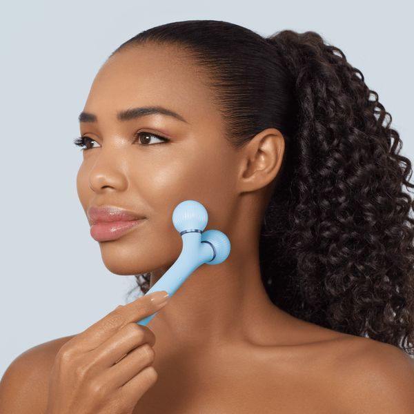 Электронный ультразвуковой ролик для лица GESKE Sonic Facial Roller 4в1 aquamarine HB0182 фото