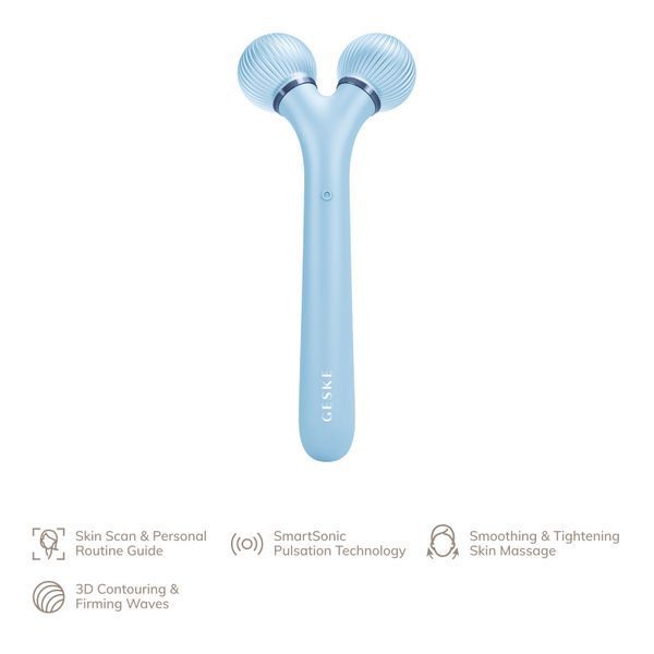 Электронный ультразвуковой ролик для лица GESKE Sonic Facial Roller 4в1 aquamarine HB0182 фото