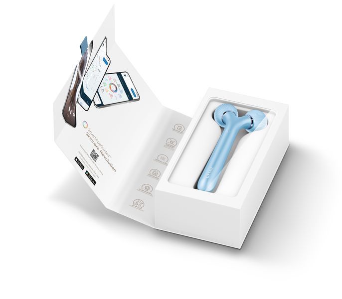 Электронный ультразвуковой ролик для лица GESKE Sonic Facial Roller 4в1 aquamarine HB0182 фото
