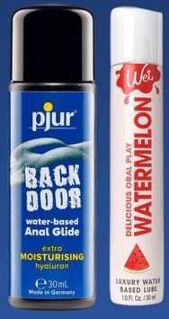 Набор лубрикантов pjur backdoor Comfort water glide 30 мл + Wet Oral Play Watermelon (30 мл) LB413 фото
