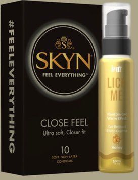 Набір SKYN Close Feel пачка 10 штук + Гель INTT Lick Me Kissable Gel Honey 50 мл SOS5054 фото