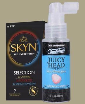 Набір Skyn Selection 9 шт + Спрей Doc Johnson GoodHead &ndash; Juicy Head Dry Mouth Spray &ndash; Cotton Candy 59мл SOS5090 фото