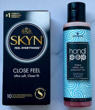Комплект SKYN Close Feel 10 шт - Лубрикант Sensuva Handipop Cotton Candy (125 мл)  SOS3382 фото