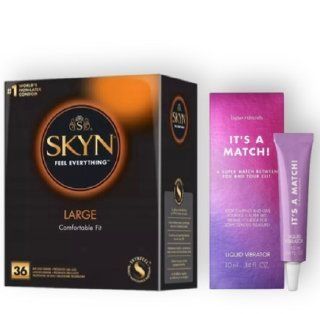 SKYN Large, 36 шт + Bijoux Indiscrets Clitherapy Liquid Vibrator &ndash; IT'S A MATCH SOS6853 фото