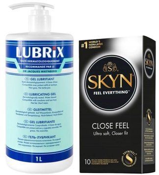 Набор из Лубриканта на водной основе Lubrix (1 л) + SKYN Close Feel 10 шт. SOS8823 фото