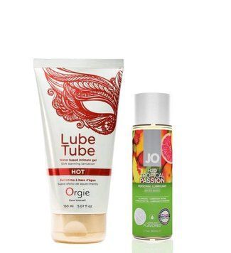 Набор - Лубрикант ORGIE LUBE TUBE HOT, 150 мл и Лубрикант System JO H2O &mdash; Tropical Passion 60 мл LB35 фото