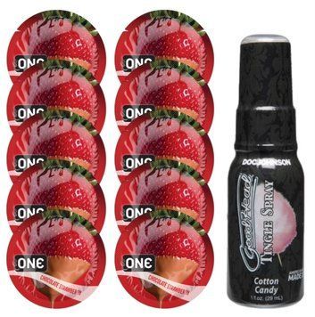 Комплект ONE Chocolate Strawberry 10 шт + Doc Johnson &ndash; Cotton Candy, 29 мл SOS13781 фото