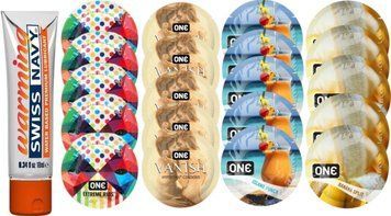 Набор из Swiss Navy Warming 10мл + ONERibs + ONE Vanish + ONE Island Punch + ONEBanana SOS8572 фото