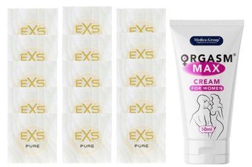 Комплект EXS Pure15 шт + Orgasm Max Cream for Women, 50 мл SOS14846 фото